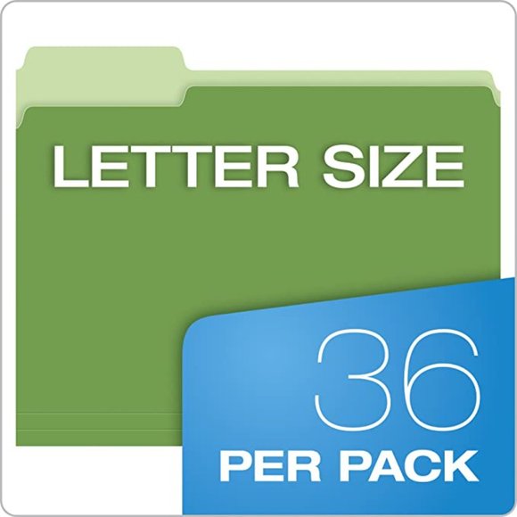 Pack of 36 Bright Green, Yellow, Red and Blue Letter Size File Folders - Picture 6 of 7